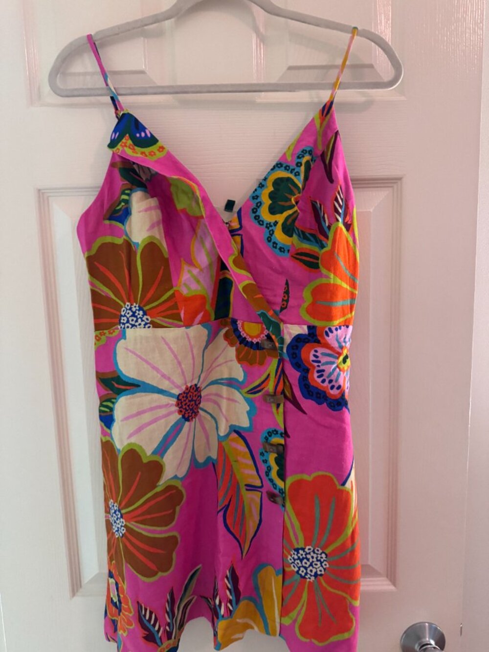 Farm Rio Pink Full Garden Mini Dress (M) - Picture 2 of 6